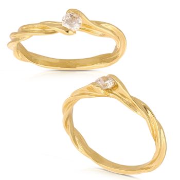 Anello solitario Torchon