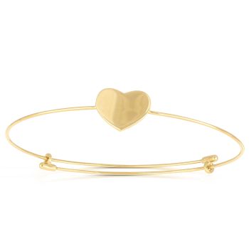 Bracciale a filo con cuore a lastra