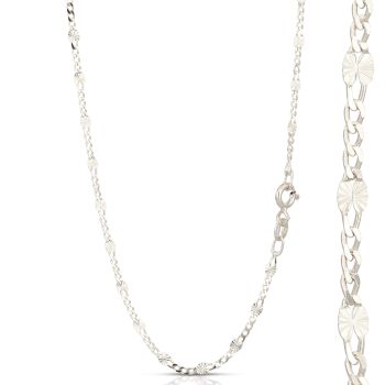Alternating faceted Plain leaf chain