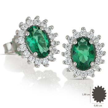 Green gem earrings