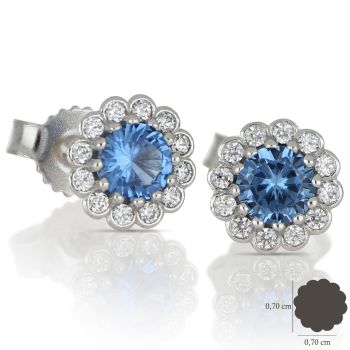 Light Blue gem solitaire earring