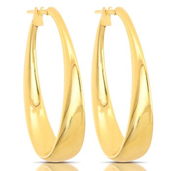Curvy oval Electroformed hoop earrings