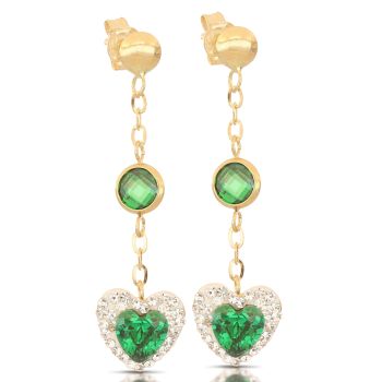 Green gem resin earrings