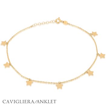 Cavigliera con stelle pendenti