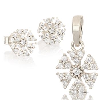 Parure fiocco di neve oro bianco