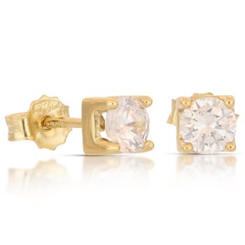 Orecchini solitario giallo mis.6