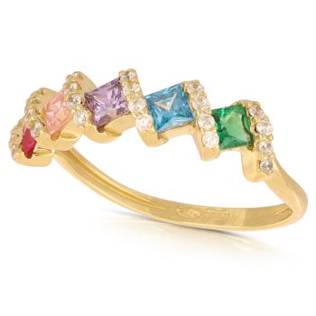 Colored gem ring