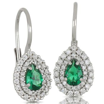 Green zircon earrings