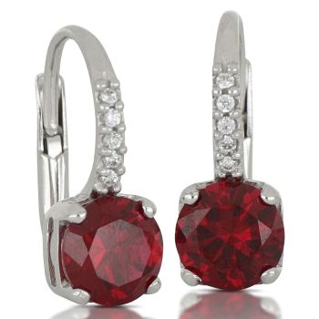 Red gem Solitaire earrings