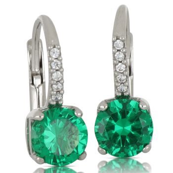 Green gem Solitaire earrings