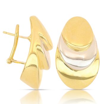 2 tone oval earrings