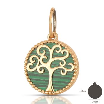 tree of life malachite pendant