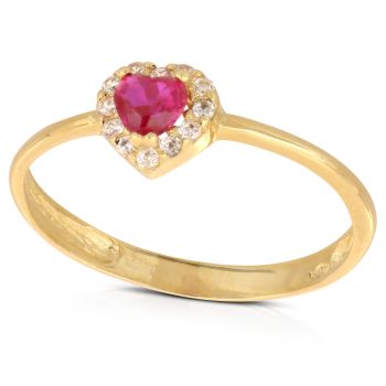 Anello con cuore rosso