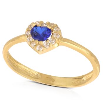 Anello con cuore blue