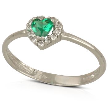 Anello con cuore verde