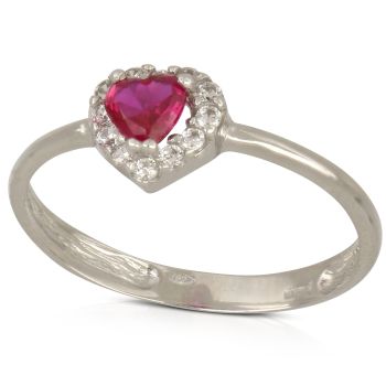 Anello con cuore rosso