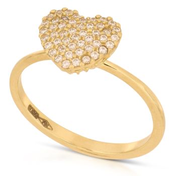 Anello pave' cuore,1 misura