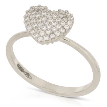 Anello pave' cuore,1 misura