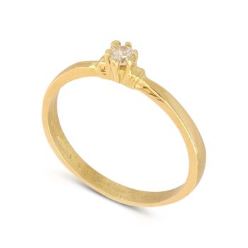 Anello solitario oro giallo