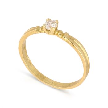 Anello solitario oro giallo