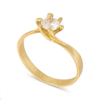 Anello solitario oro giallo