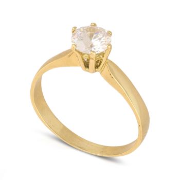 Anello solitario oro giallo