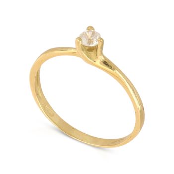 Anello solitario oro giallo