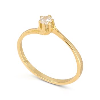 Anello solitario oro giallo