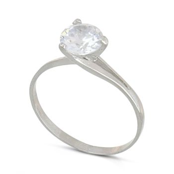 Anello solitario oro bianco
