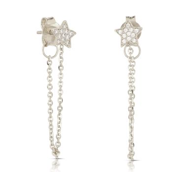 Orecchini stella oro bianco, mis2
