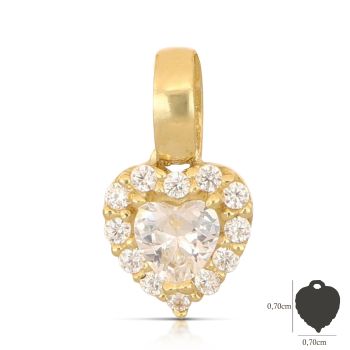 Pendente cuore, oro giallo