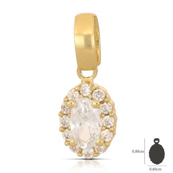 Pendente ovale, oro giallo