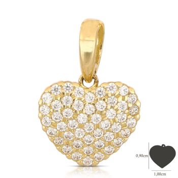 Pendente pave' cuore,1 misura