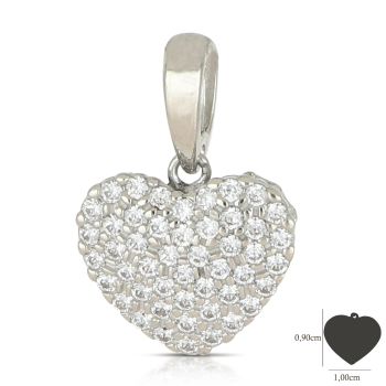 Pendente pave' cuore,1 misura
