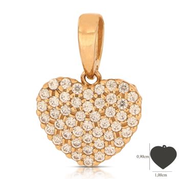Pendente pave' cuore,1 misura