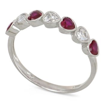 Anello mezza veretta cuori