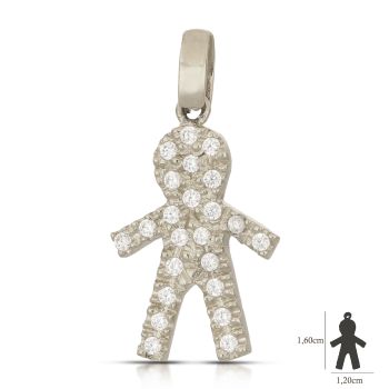 Pendente Bimbo oro bianco