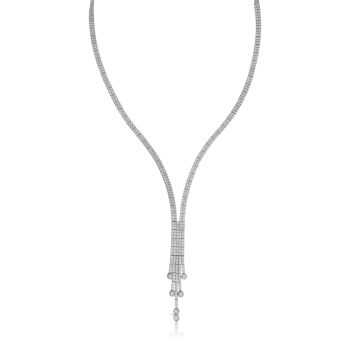 Girocollo tennis Y 2 fili con zirconi