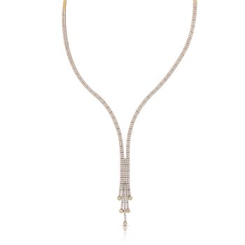 Girocollo tennis Y 2 fili con zirconi