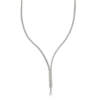 Girocollo tennis Y 2 fili con zirconi