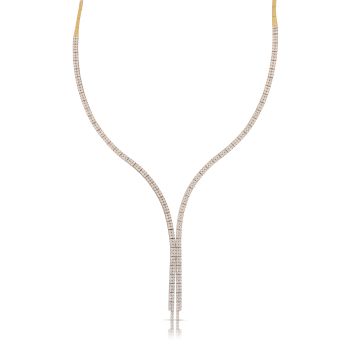 Girocollo tennis Y 2 fili con zirconi