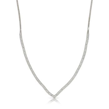 Girocollo tennis V 2 fili con zirconi