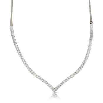 Girocollo tennis V 3 fili con zirconi