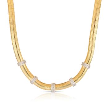 Girocollo Tubogas con zirconi bicolore