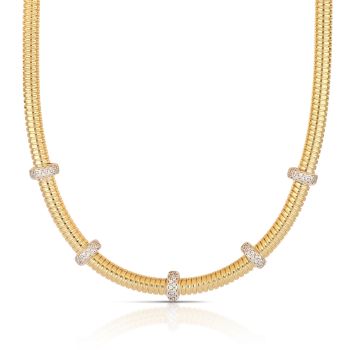 Girocollo Tubogas con zirconi bicolore