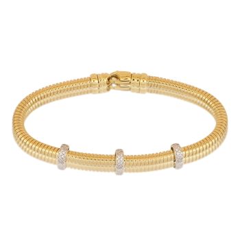 Bracciale Tubogas con zirconi bicolore