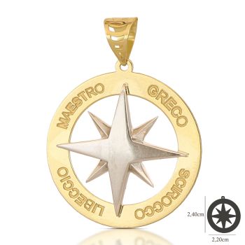 Pendente Rosa dei Venti bicolore