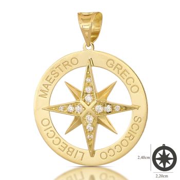 Pendente Rosa dei Venti gialla