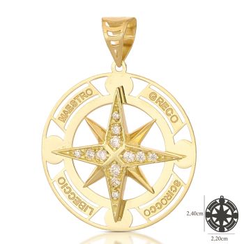 Pendente Rosa dei Venti gialla