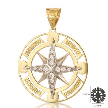 Pendente Rosa dei Venti bicolore